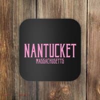 Nantucket Massachusetts Text Print Coaster thumb 0