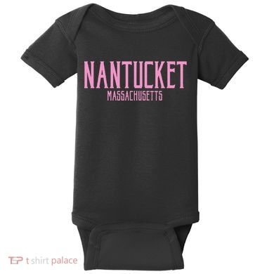 Nantucket Massachusetts Text Print Baby Bodysuit
