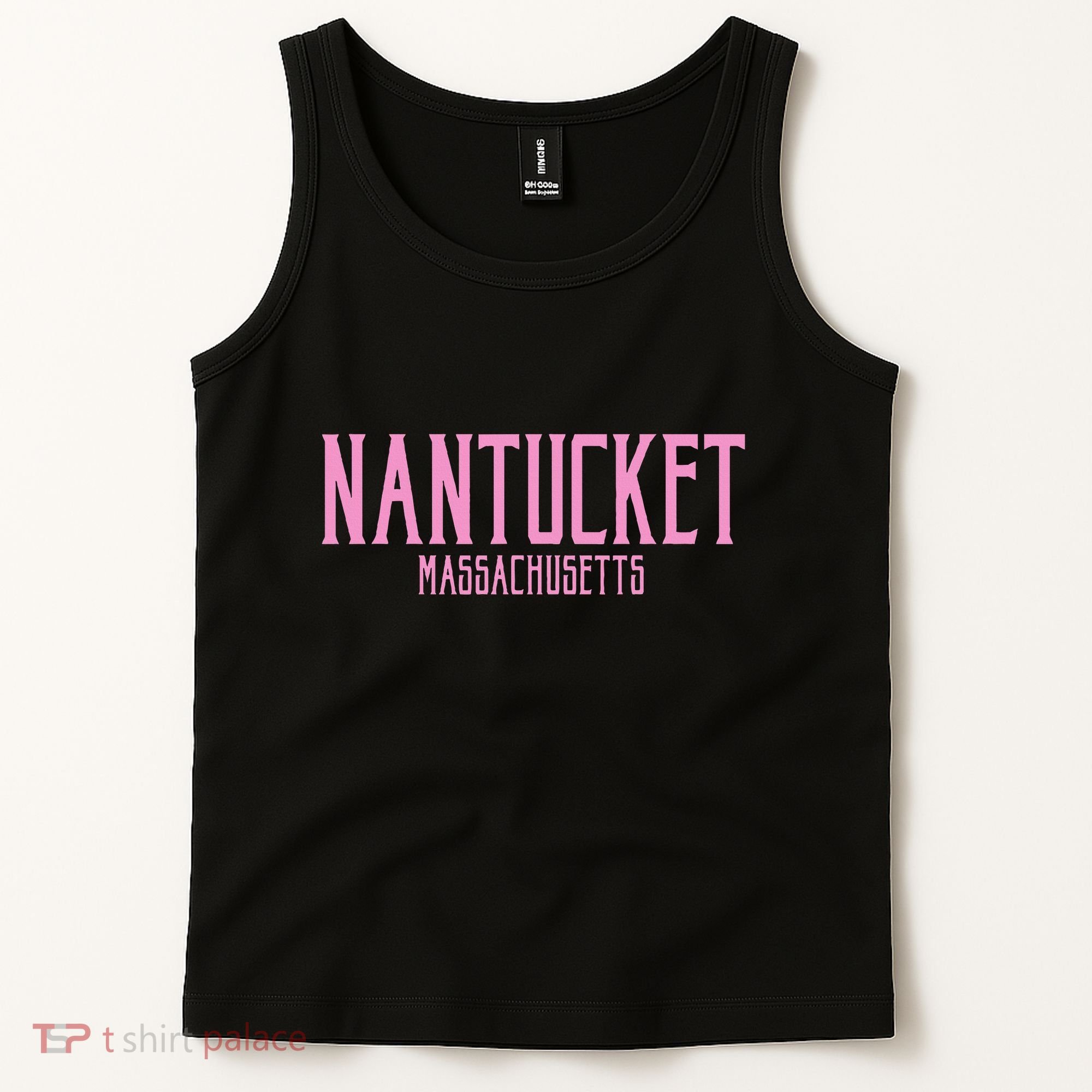 Nantucket Massachusetts Text Print Tank Top