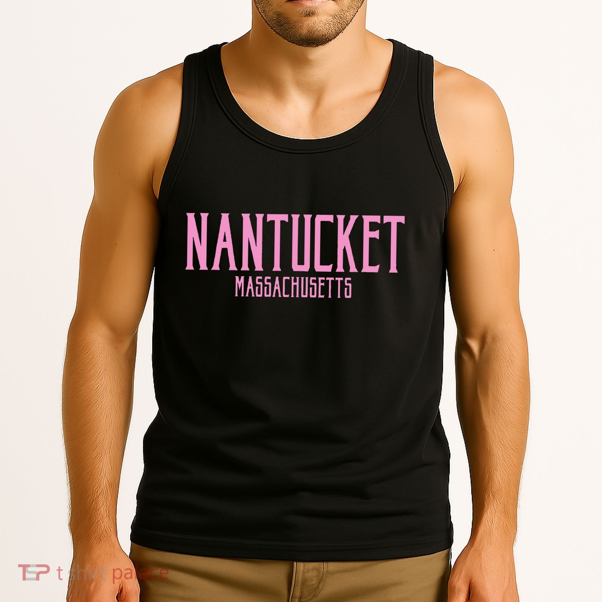 Nantucket Massachusetts Text Print Tank Top