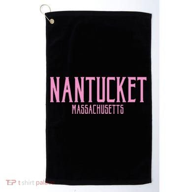 Nantucket Massachusetts Text Print Golf Towel