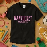Nantucket Massachusetts Text Print Kids T-Shirt thumb 3