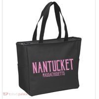 Nantucket Massachusetts Text Print Tote Bag thumb 2
