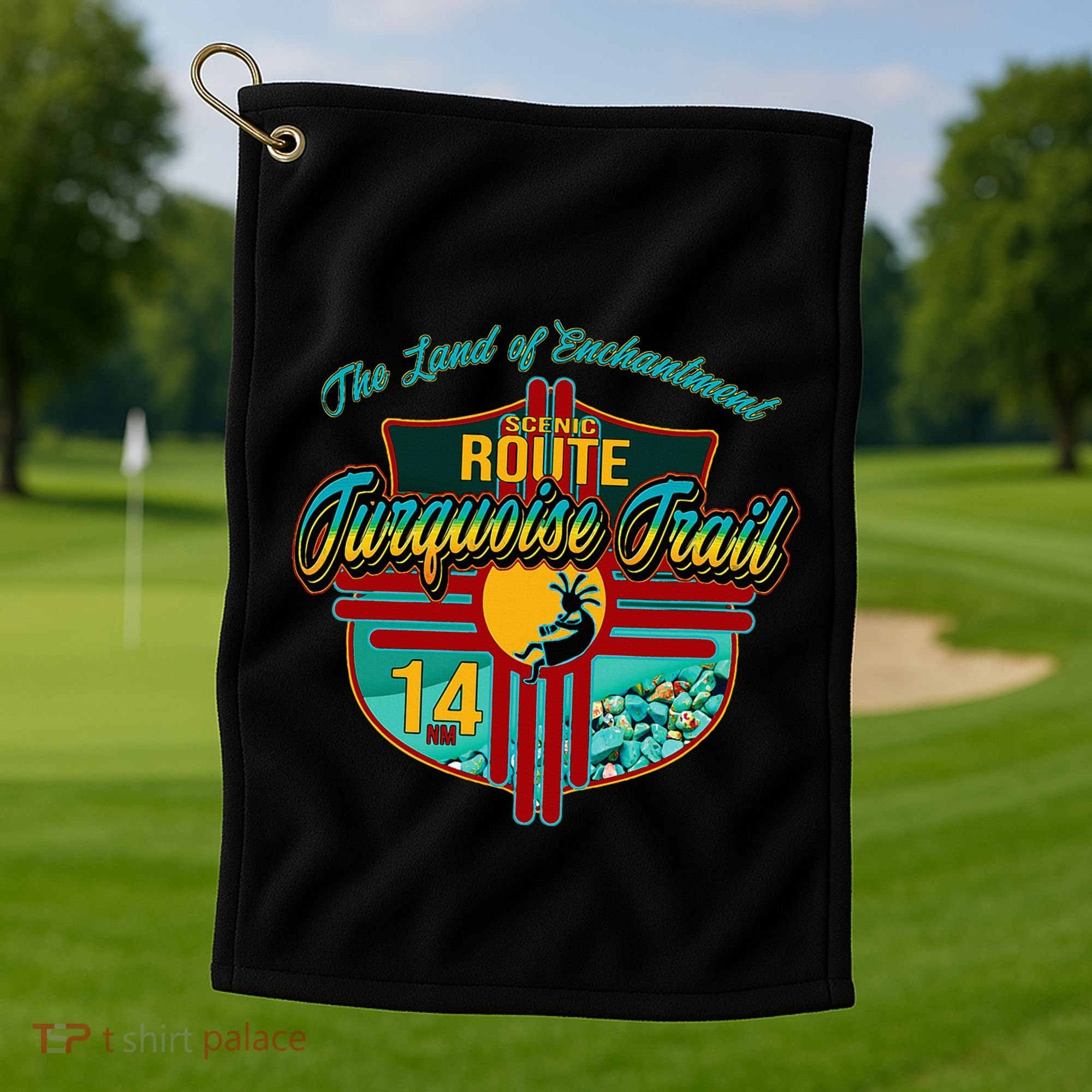 New Mexico Turquoise Trail National Scenic Route 14 Souvenir Golf Towel