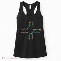 New Mexico Turquoise And Pink Turquoise Zia Symbol Women's Tank Top thumb 0