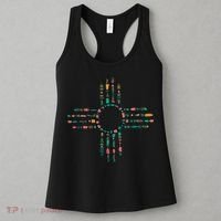 New Mexico Turquoise And Pink Turquoise Zia Symbol Women's Tank Top thumb 3