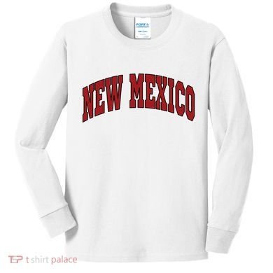 New Mexico Throwback Design Print Classic Kids Long Sleeve Shirt