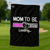 New Mom To Be 2026 Loading Golf Towel thumb 1