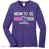 New Mom To Be 2026 Loading Women's Long Sleeve Shirt thumb 0