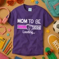 New Mom To Be 2026 Loading Kids T-Shirt thumb 3