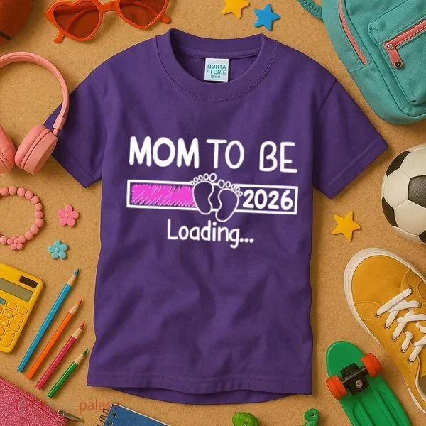 New Mom To Be 2026 Loading Kids T-Shirt