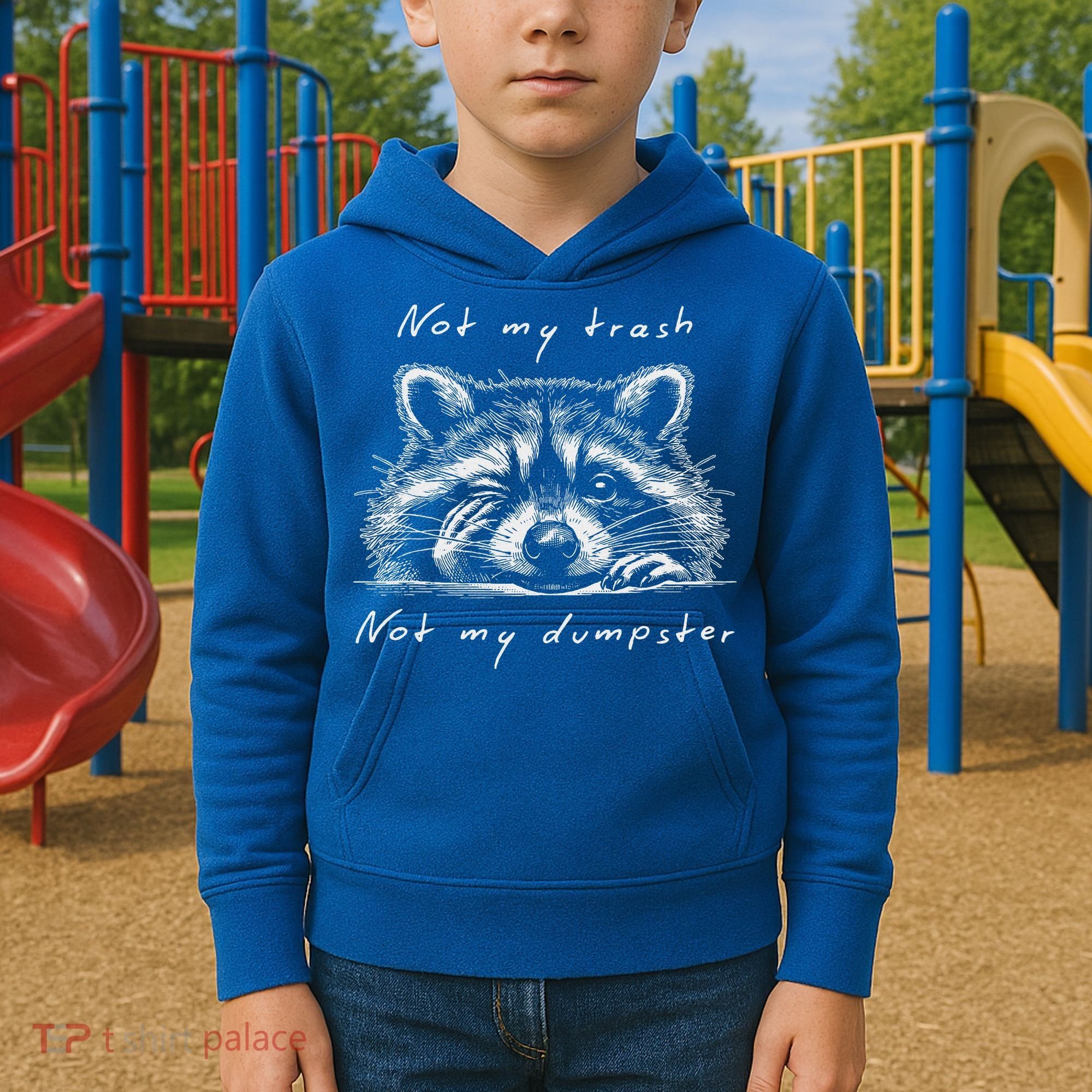 Not My Trash Not My Dumpster Kids Hoodie