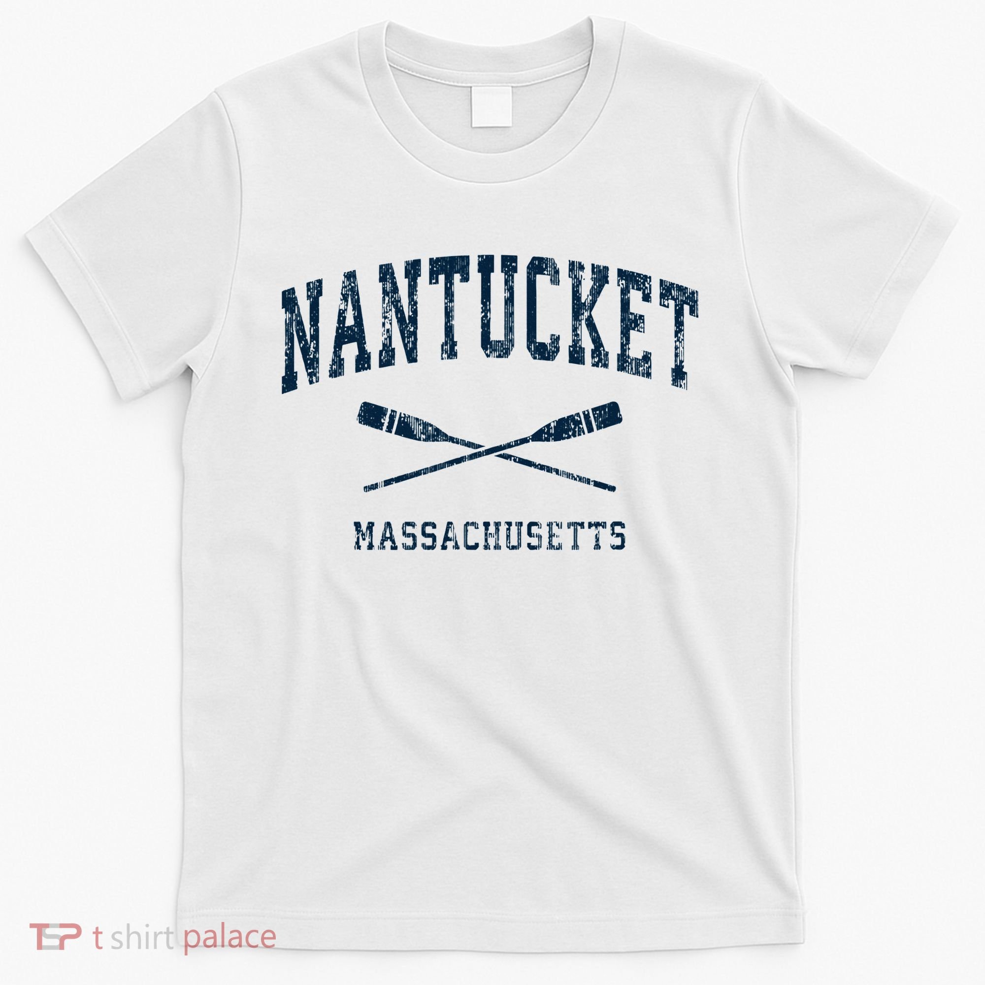Nantucket Massachusetts Vintage Nautical Paddles Sports Oars T-Shirt