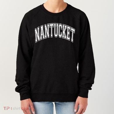 Nantucket Massachusetts Varsity Style Pink With White Text Women's Sweatshirt