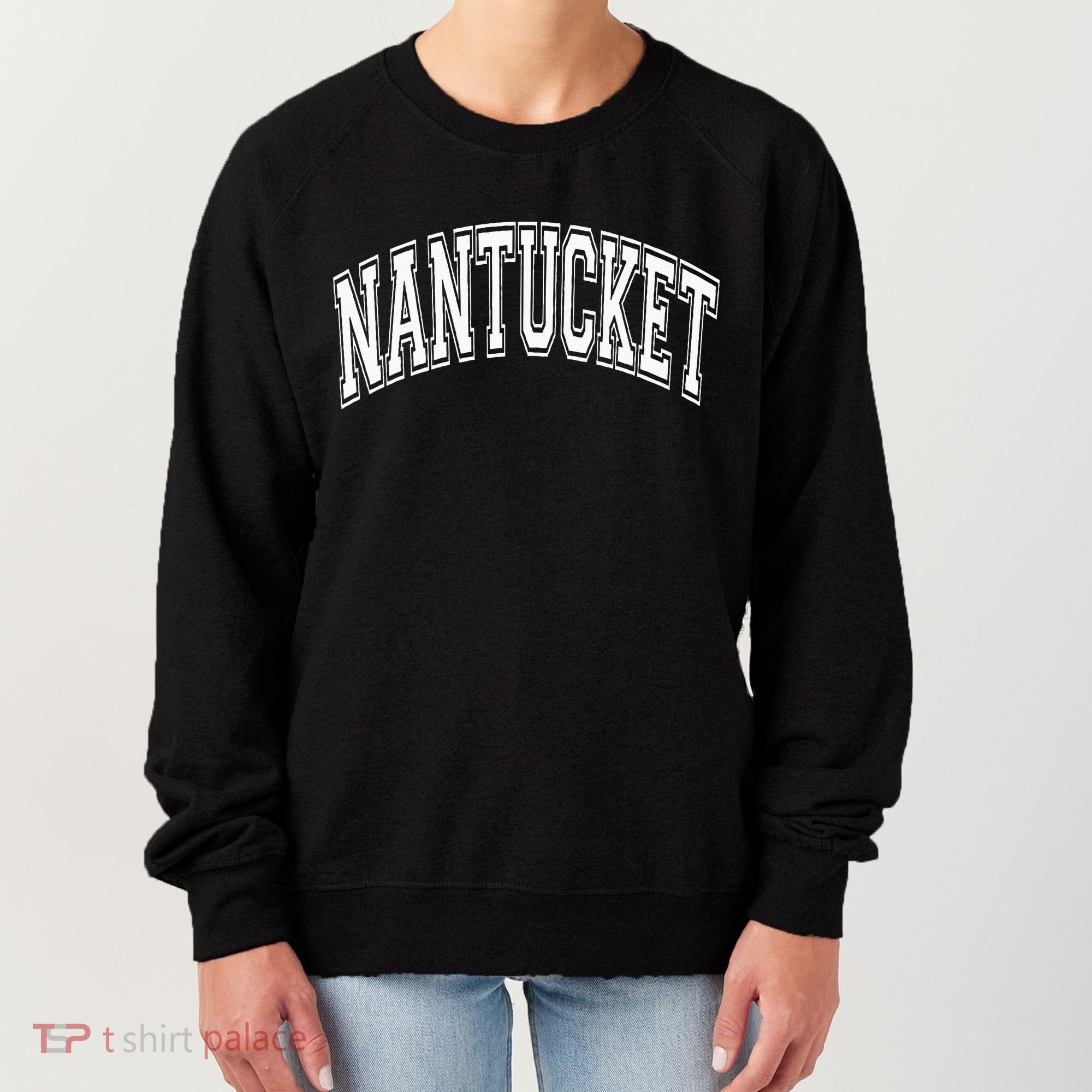 Nantucket Massachusetts Varsity Style Pink With White Text Women's Sweatshirt
