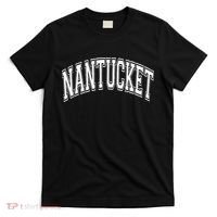 Nantucket Massachusetts Varsity Style Pink With White Text T-Shirt thumb 0