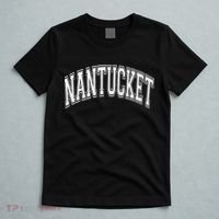 Nantucket Massachusetts Varsity Style Pink With White Text T-Shirt thumb 5
