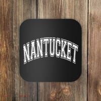 Nantucket Massachusetts Varsity Style Pink With White Text Coaster thumb 0