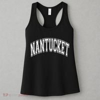 Nantucket Massachusetts Varsity Style Pink With White Text Women's Tank Top thumb 3