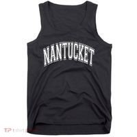 Nantucket Massachusetts Varsity Style Pink With White Text Tank Top thumb 0