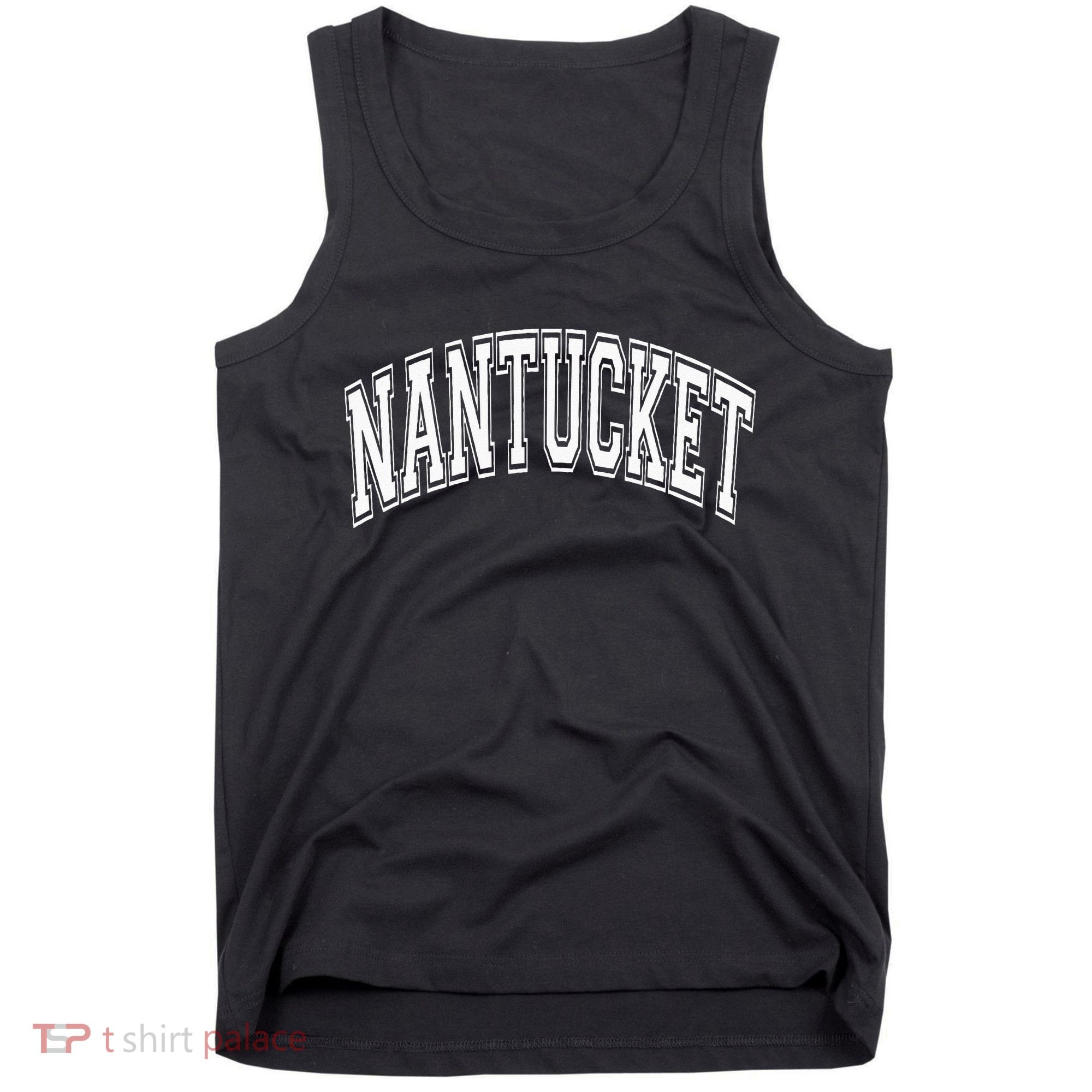Nantucket Massachusetts Varsity Style Pink With White Text Tank Top