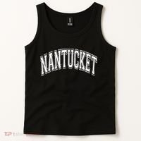 Nantucket Massachusetts Varsity Style Pink With White Text Tank Top thumb 2