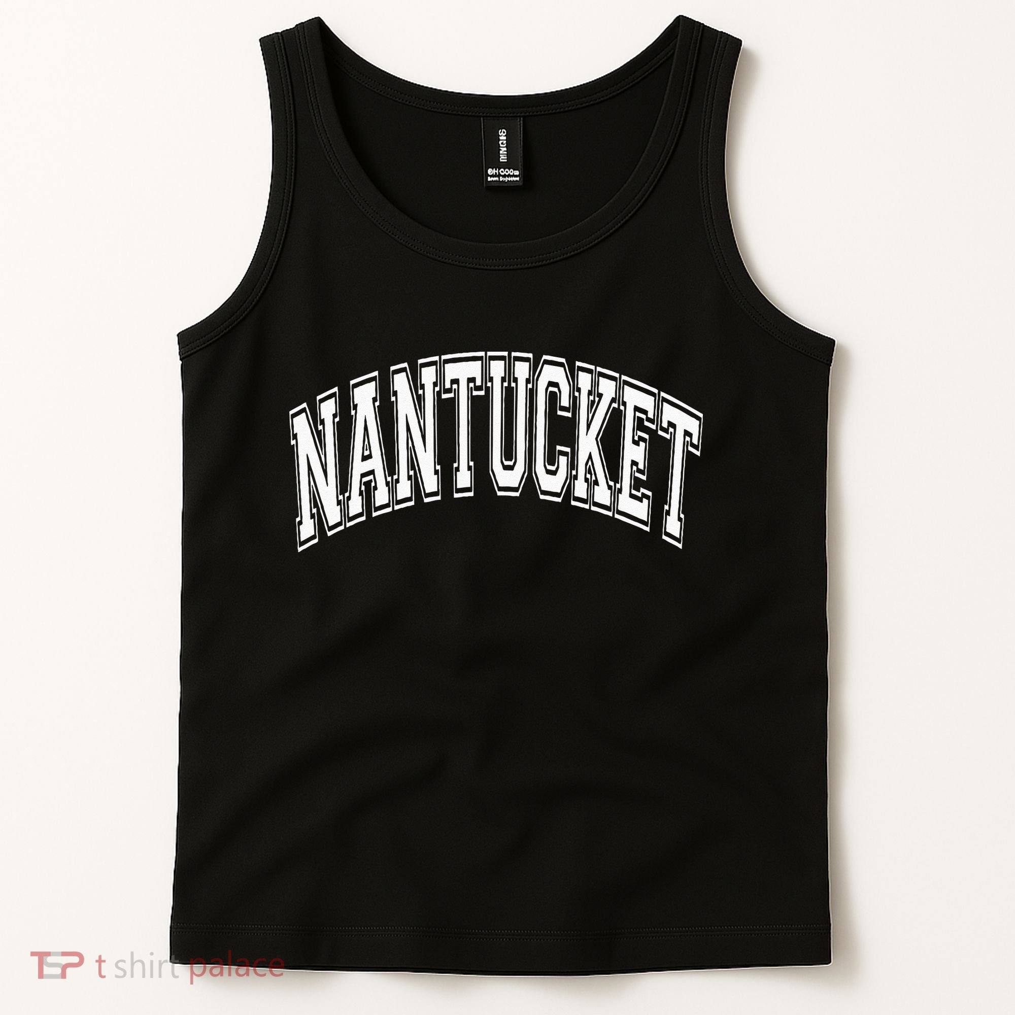 Nantucket Massachusetts Varsity Style Pink With White Text Tank Top