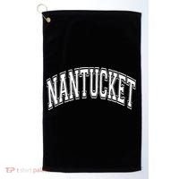 Nantucket Massachusetts Varsity Style Pink With White Text Golf Towel thumb 0