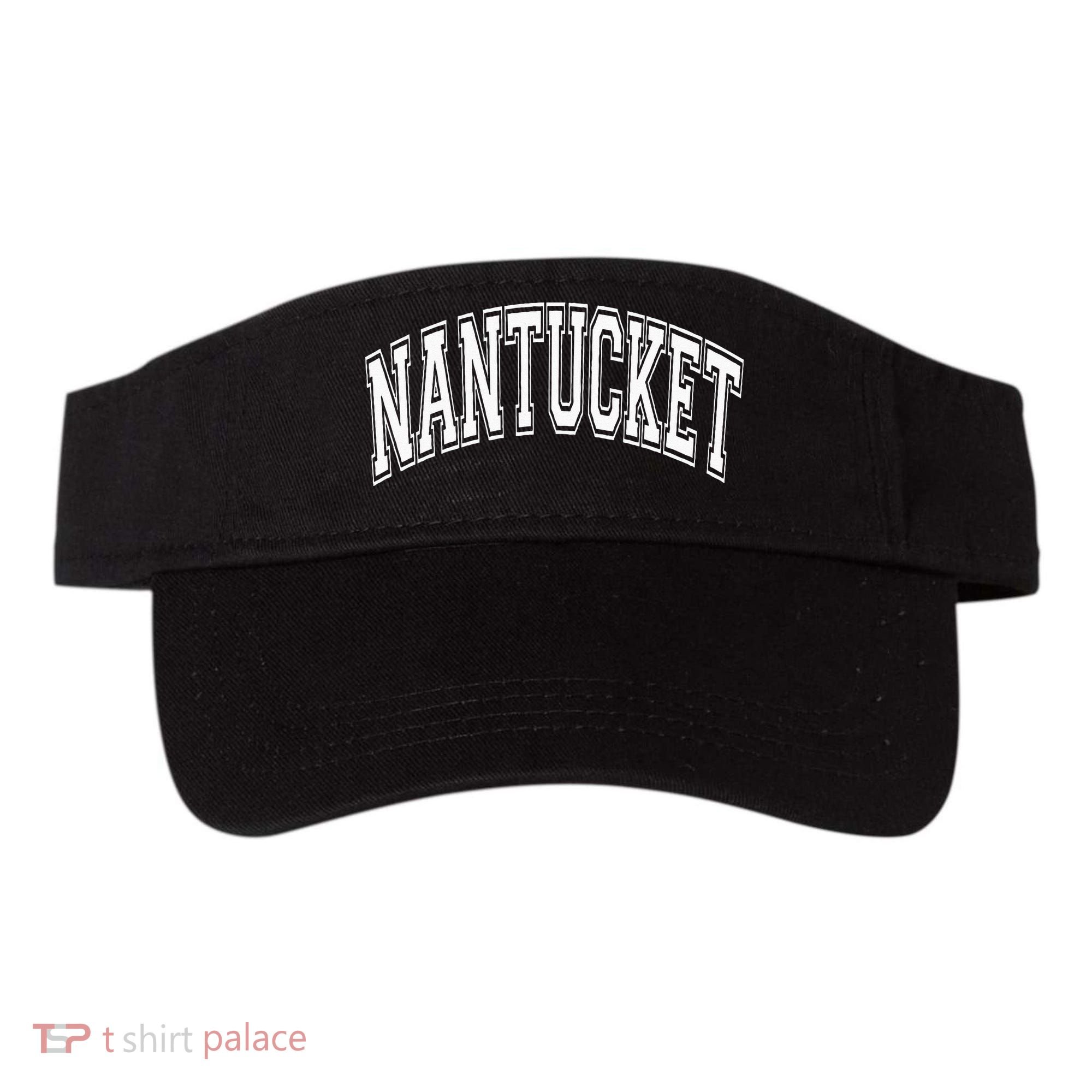 Nantucket Massachusetts Varsity Style Pink With White Text Visor