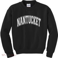 Nantucket Massachusetts Varsity Style Pink With White Text Kids Sweatshirt thumb 0