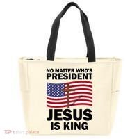 No Matter WhoS President Jesus Is King Tote Bag thumb 0