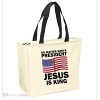 No Matter WhoS President Jesus Is King Tote Bag thumb 2