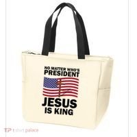 No Matter WhoS President Jesus Is King Tote Bag thumb 3