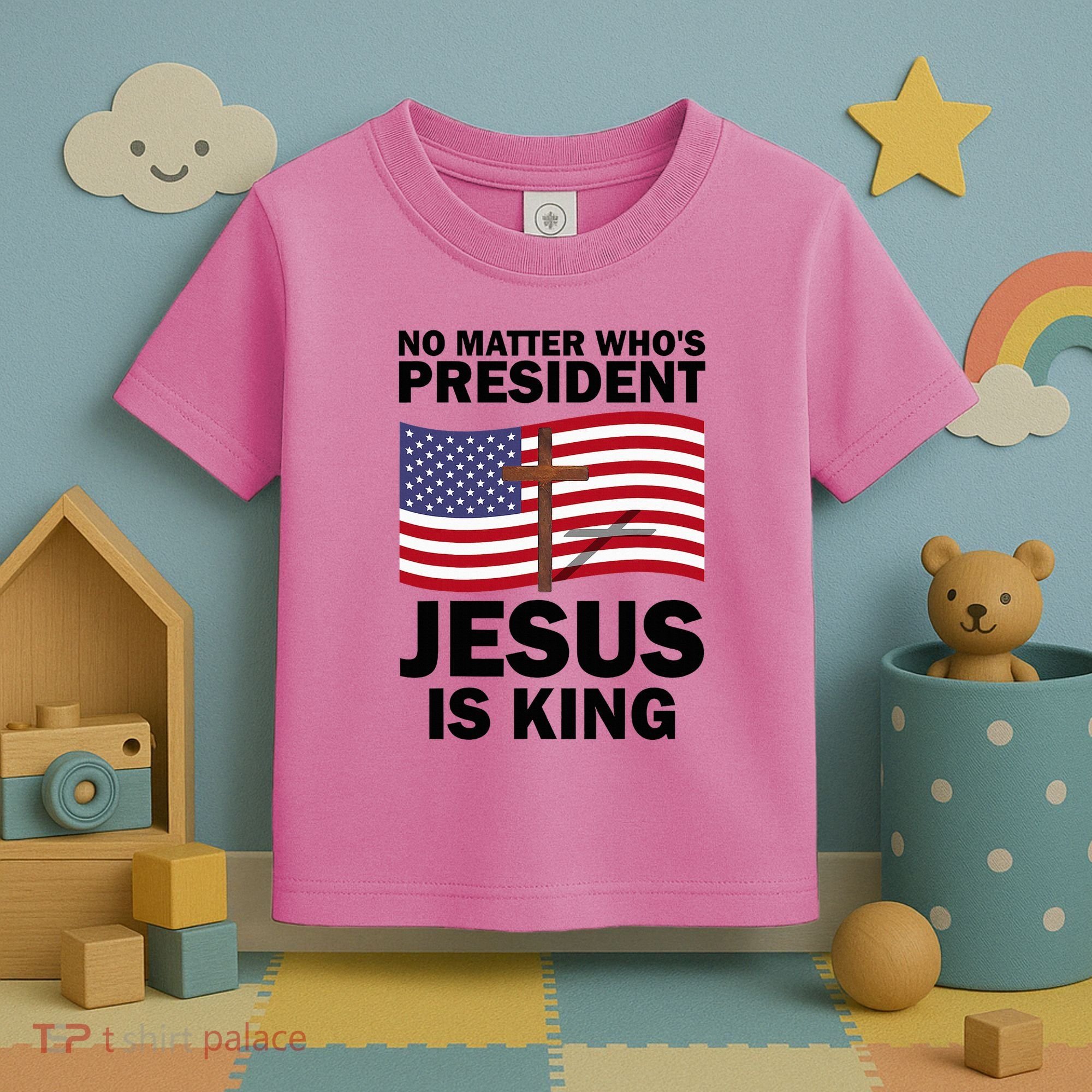 No Matter WhoS President Jesus Is King Toddler T-Shirt