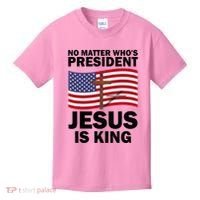No Matter WhoS President Jesus Is King Kids T-Shirt thumb 0