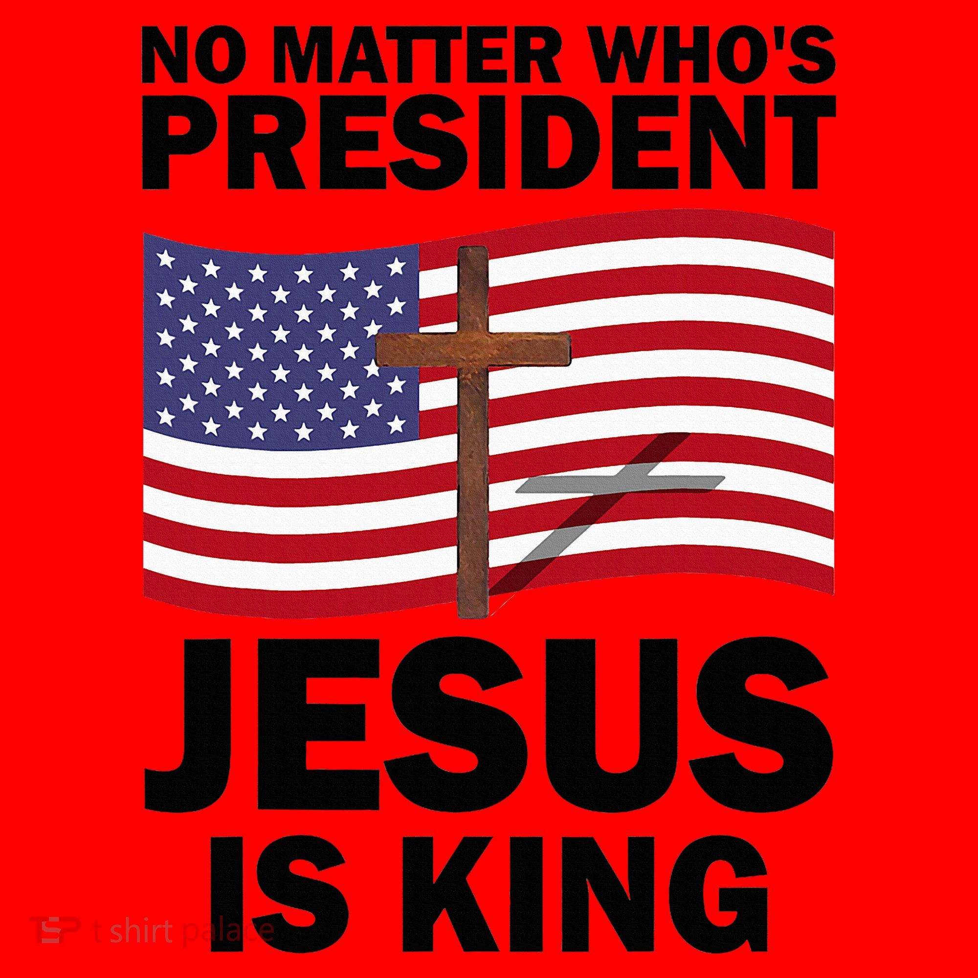 No Matter WhoS President Jesus Is King Santa Hat