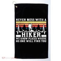 Never Mess With A Hiker Gift Golf Towel thumb 0