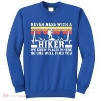 Never Mess With A Hiker Gift Sweatshirt thumb 0