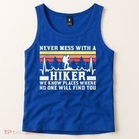 Never Mess With A Hiker Gift Tank Top thumb 2