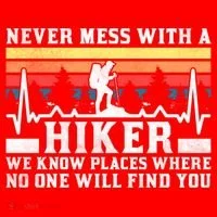Never Mess With A Hiker Gift Santa Hat thumb 1