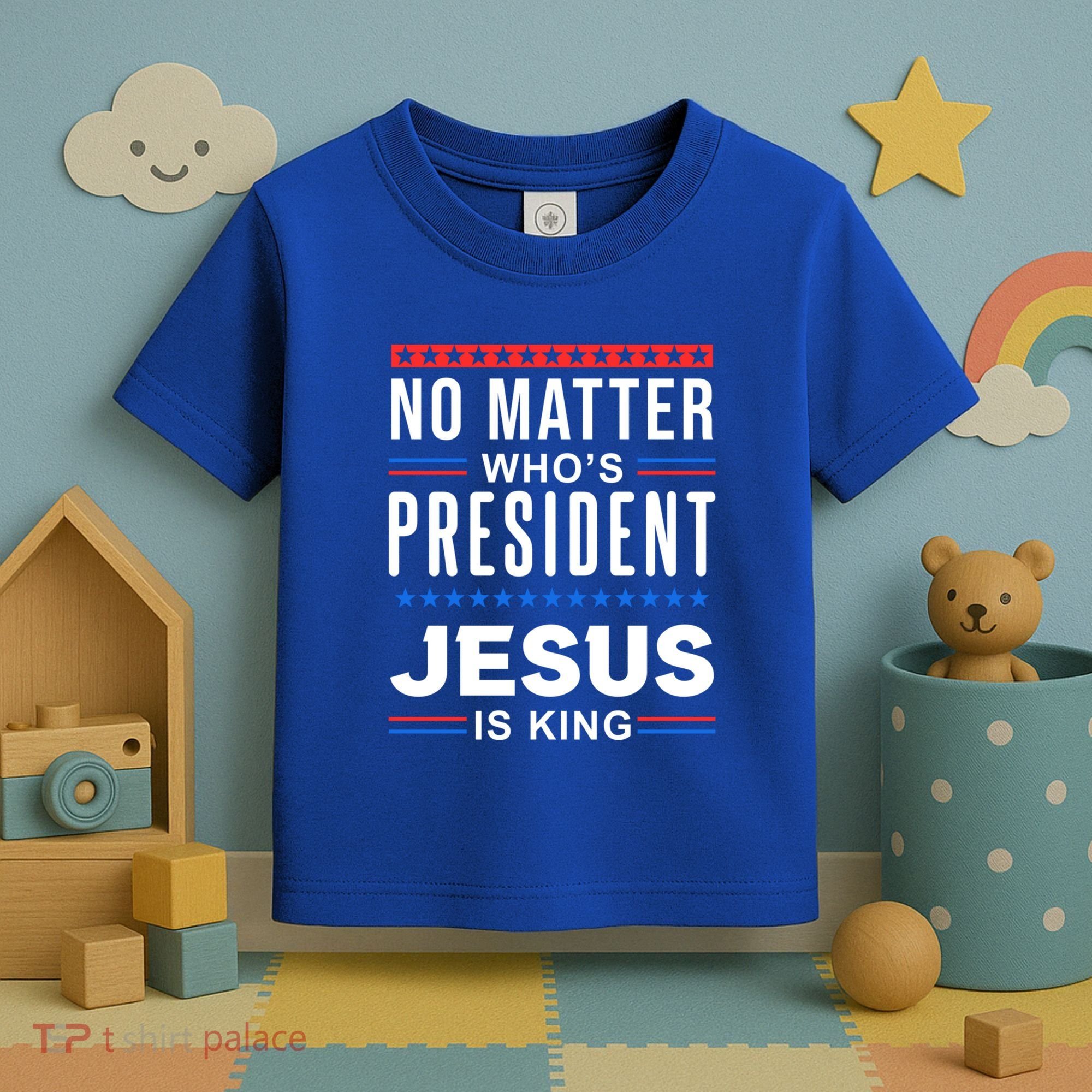 No Matter Who Is President Jesus Is King Elections Gift Toddler T-Shirt