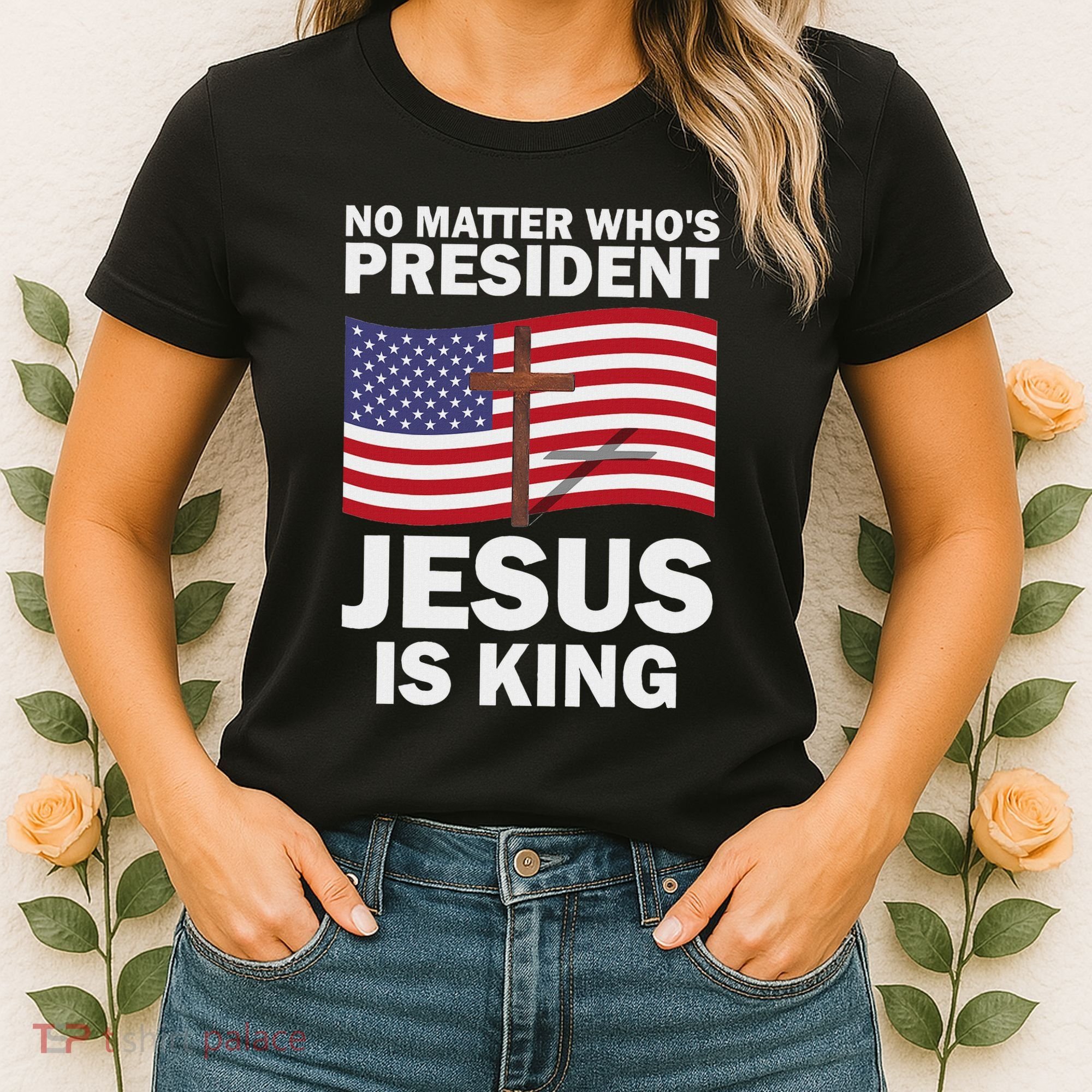 No Matter WhoS President Jesus Is King Women's T-Shirt