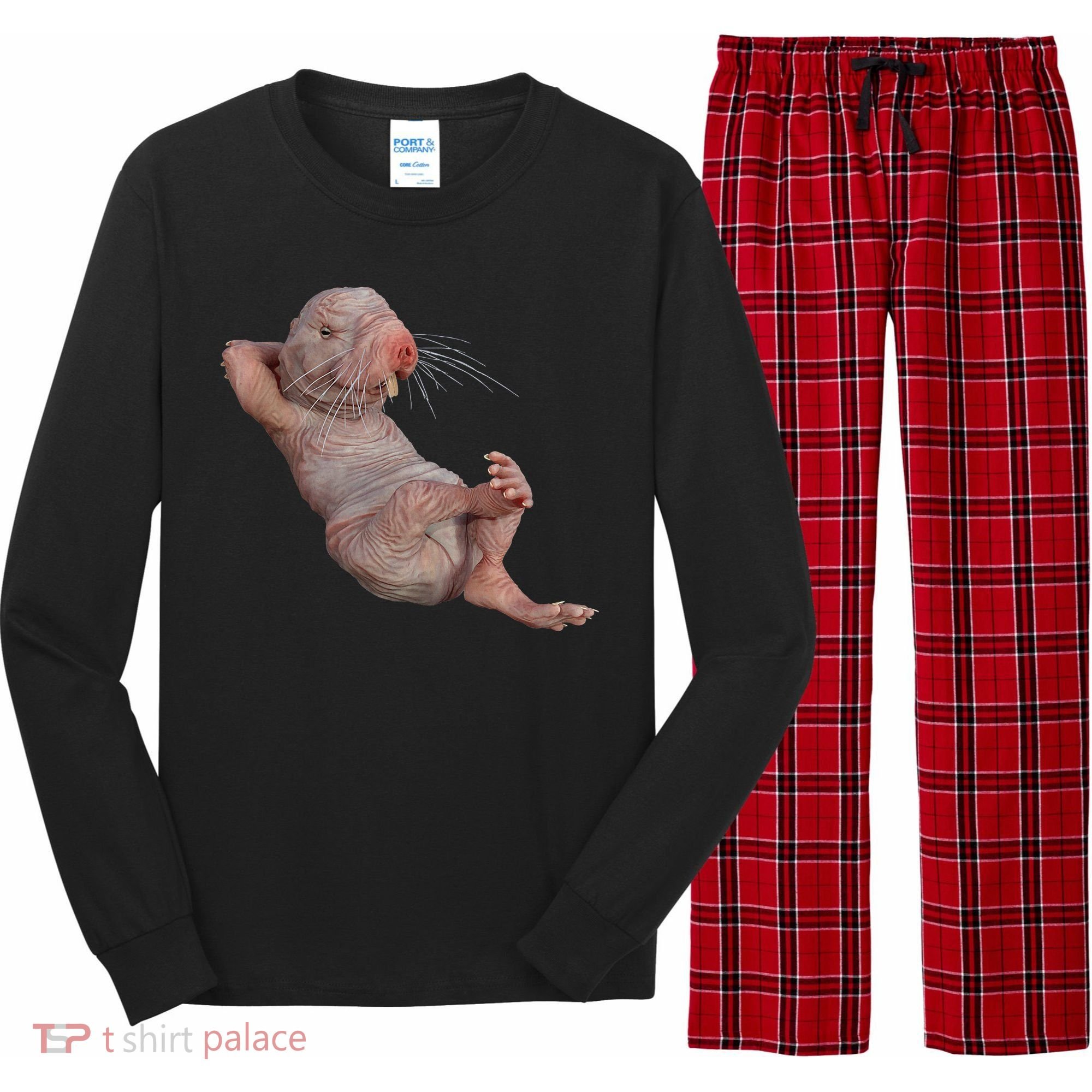 Naked Molerat Zookeeper Safari Animal Lover Mole Rat Long Sleeve Pajama Set