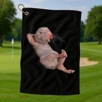 Naked Molerat Zookeeper Safari Animal Lover Mole Rat Golf Towel thumb 1