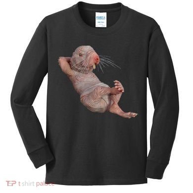 Naked Molerat Zookeeper Safari Animal Lover Mole Rat Kids Long Sleeve Shirt