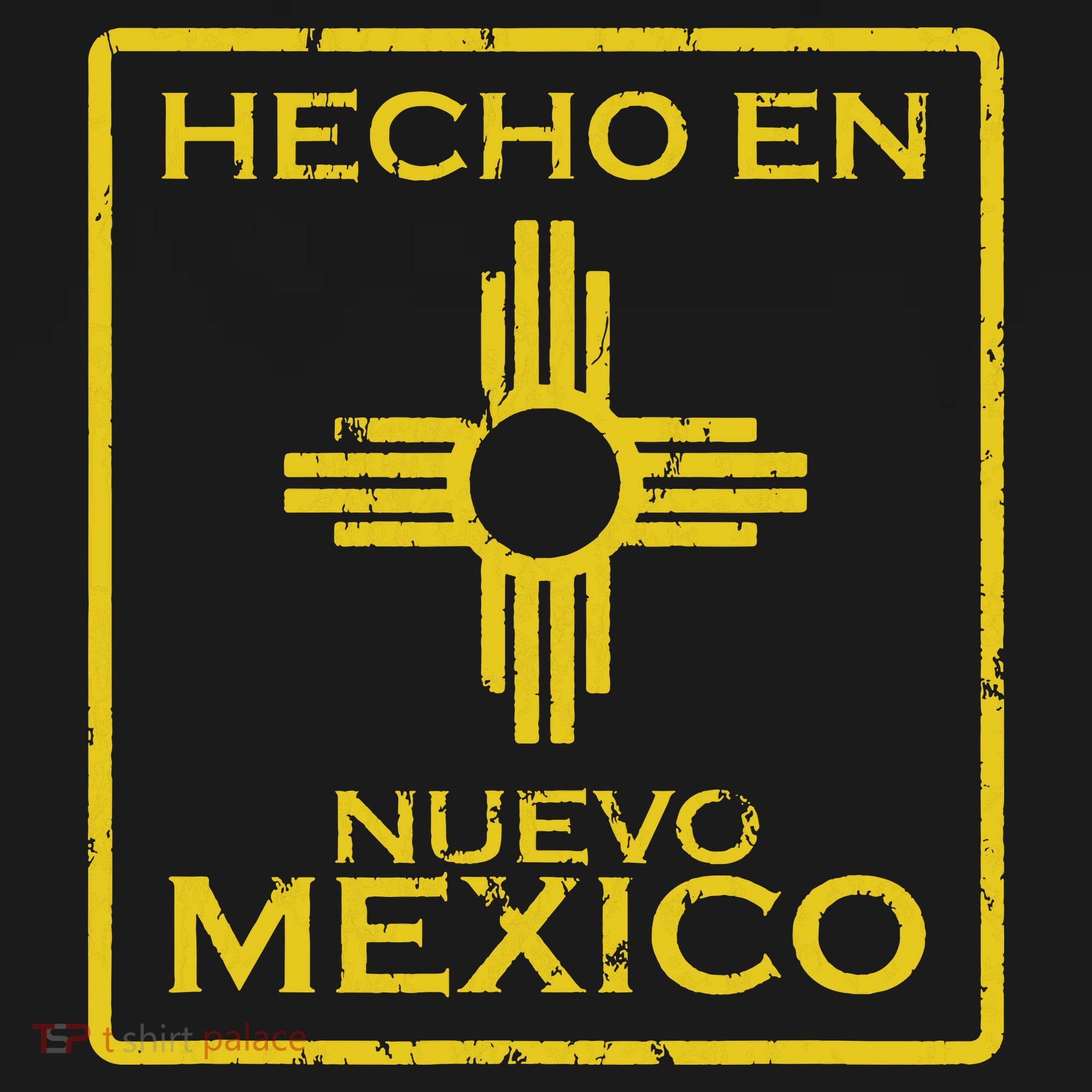 New Mexico Zia Symbol Distressed Hecho En New Mexico T-Shirt