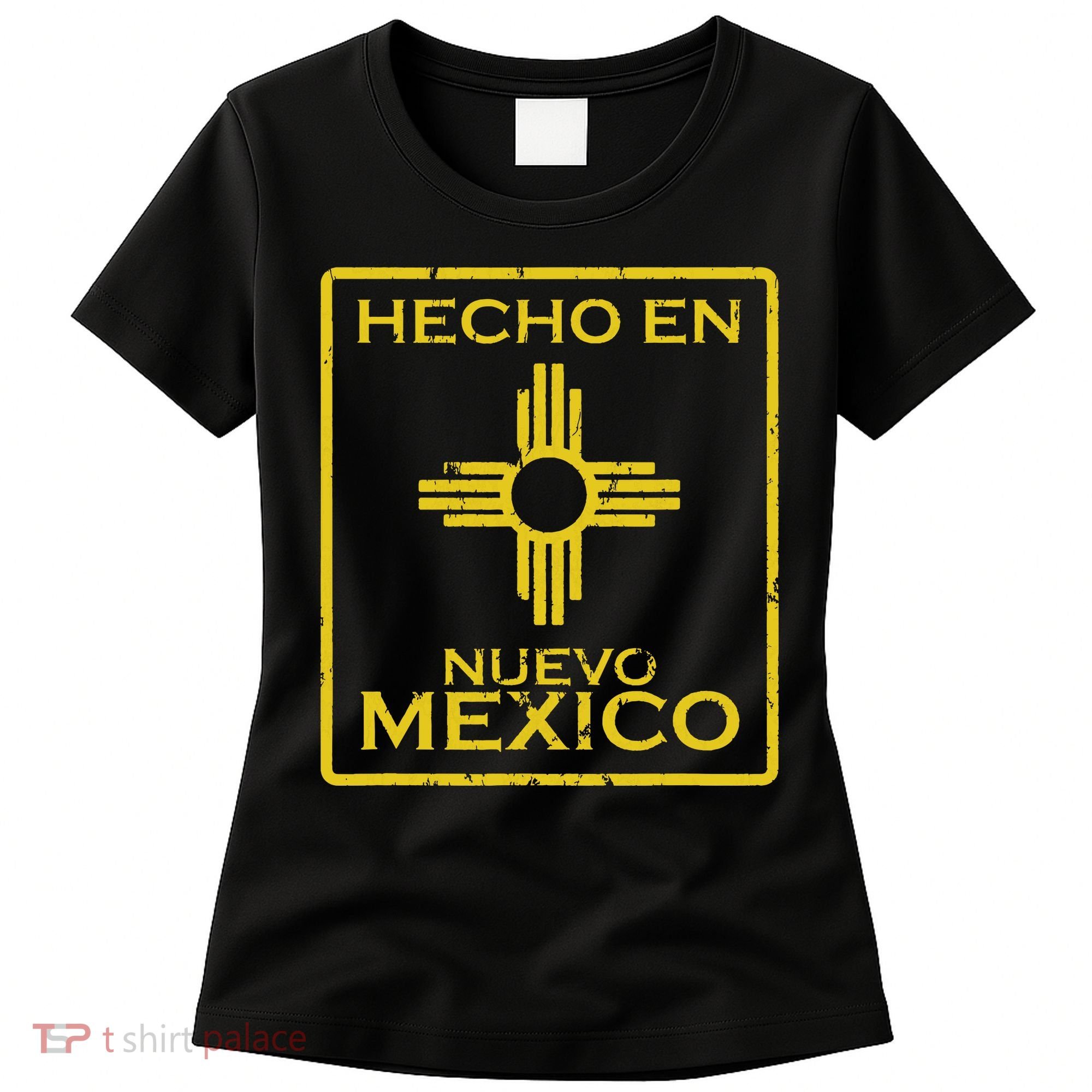 New Mexico Zia Symbol Distressed Hecho En New Mexico Women's T-Shirt