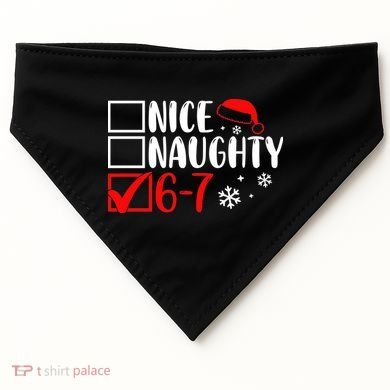 Nice Naughty 67 Funny Christmas USA-Made Doggie Bandana