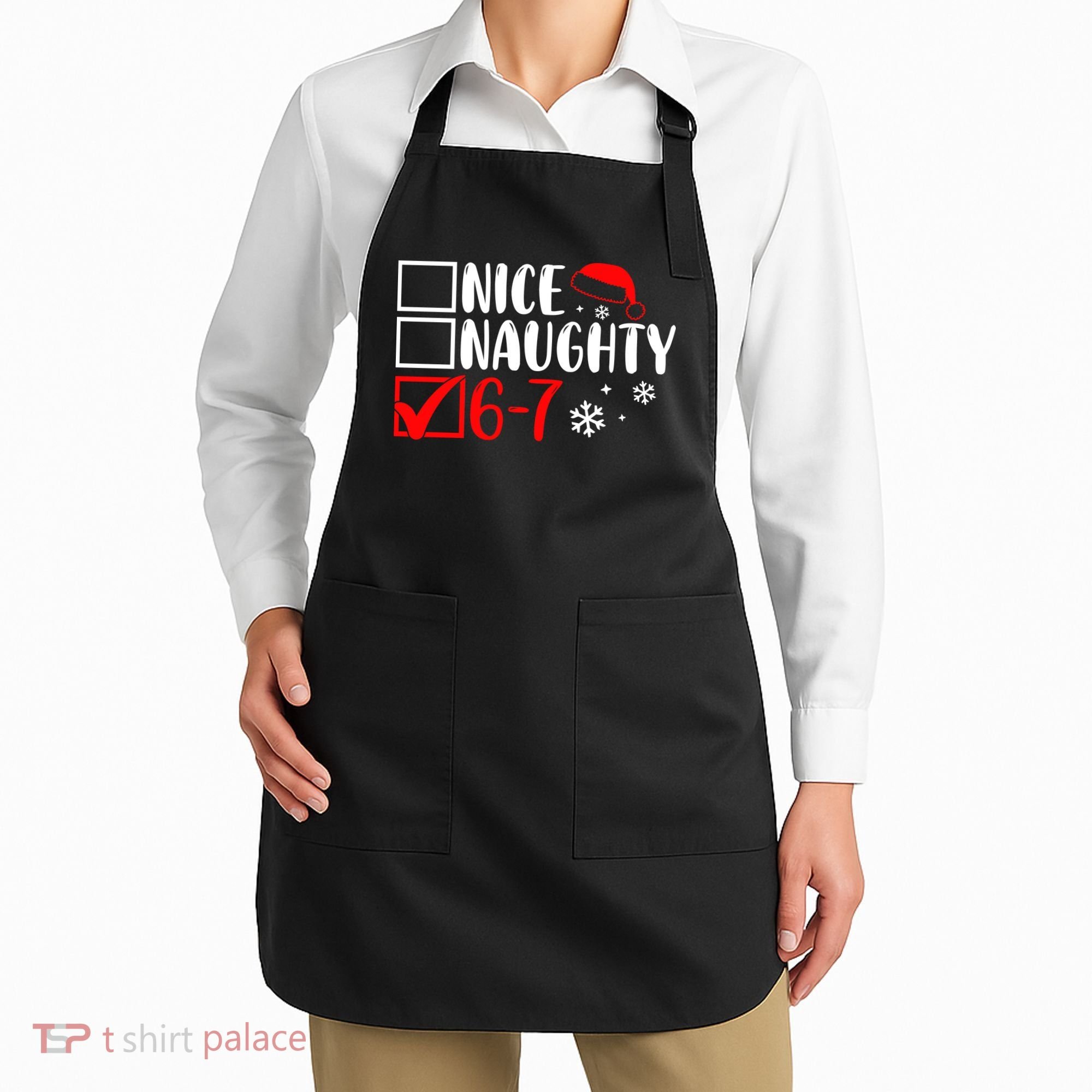 Nice Naughty 67 Funny Christmas Apron