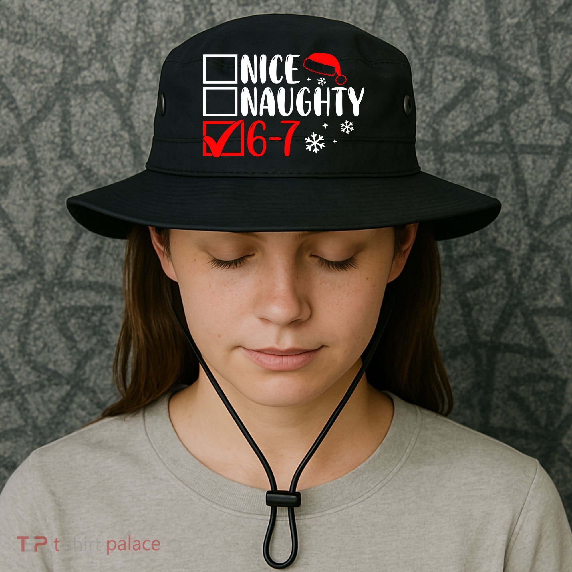 Nice Naughty 67 Funny Christmas Bucket Hat